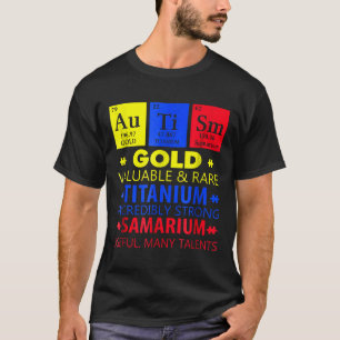 Autismus-Lustiges Gold-Titan-Samarium-Autismus-Bew T-Shirt