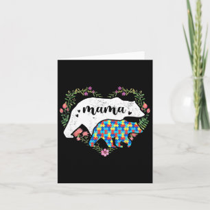 Autismus Mama Bear Mama Liebe Unterstützung Kinder Karte