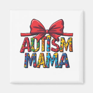 Autismus Mama Bow Coquette Mama Autismus Bewusstse Magnet