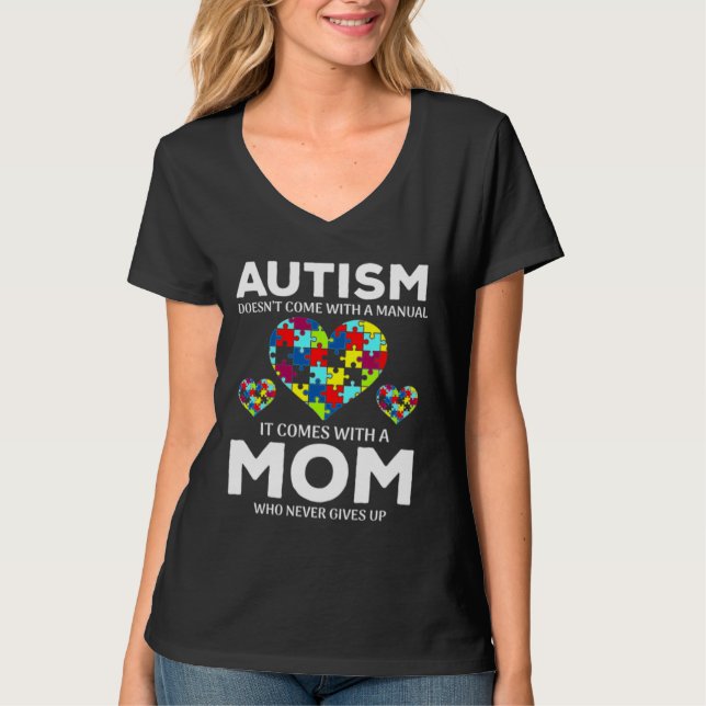Autismus-Mama gibt nie auf T-Shirt (Vorderseite)