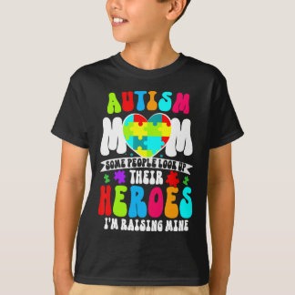 Autismus Mama Groovy Herz Puzzle Autismus Bewussts T-Shirt