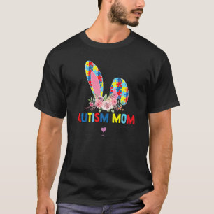 Autismus-Mama-Hase Mit Blumen Frohe Ostern Puzzle  T-Shirt