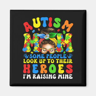 Autismus Mama Hero Groovy Autismus Bewusstsein Magnet