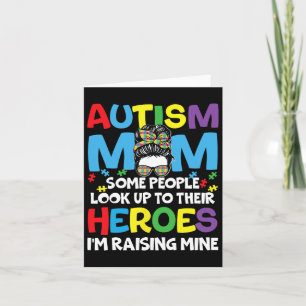 Autismus Mama Hero Messy Bun Autismus Bewusstsein Karte