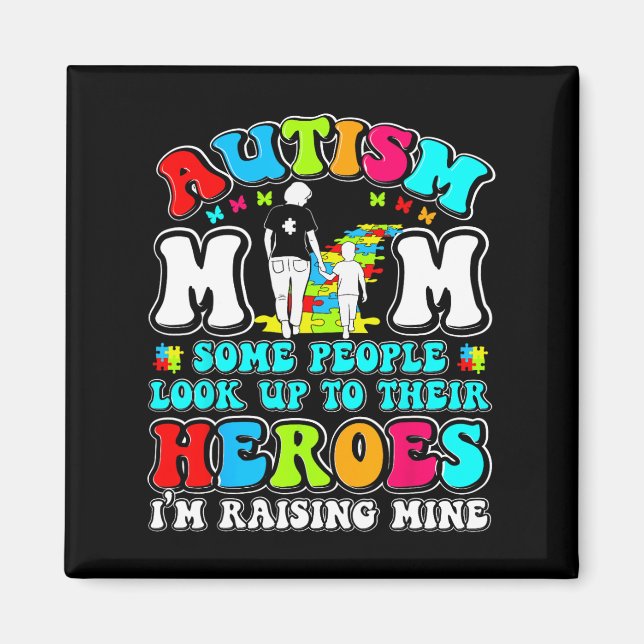 Autismus Mama Hero Mutter Sohn Autismus Auszeichnu Magnet (Vorne)