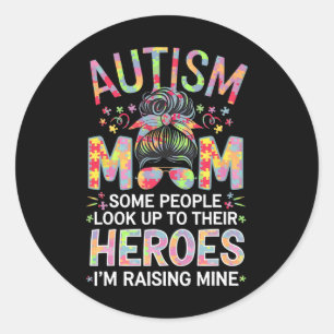 Autismus Mama Hero Puzzle Piece Kunst Autismus Aw Runder Aufkleber