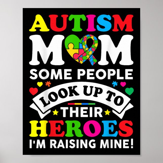 Autismus Mama Heroes Autismus Mama Bewusstsein Kid Poster (Vorne)
