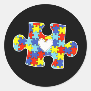 Autismus Mama Herzrasen Puzzle Piece Autismus Sens Runder Aufkleber