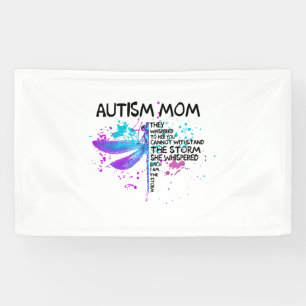 Autismus Mama I Bin The Storm Shirt, Dragonfly Shi Banner