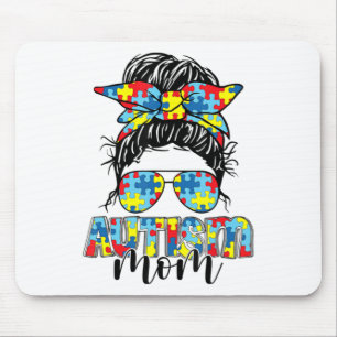 Autismus Mama Life Messy Bun Sonnenbrille Bandana  Mousepad