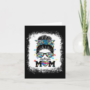 Autismus Mama Life Messy Bun Sungles Bandana Mütte Karte