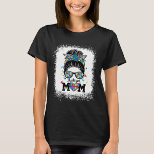 Autismus Mama Life Messy Bun Sungles Bandana Mütte T-Shirt