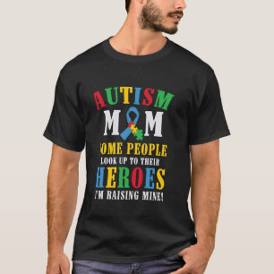 Autismus-Mama 'm Ziehe meinen Helden Autismus-Bewu T-Shirt