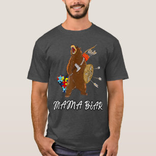 Autismus Mama Mama Bären Autismus Bewusstsein Puzz T-Shirt