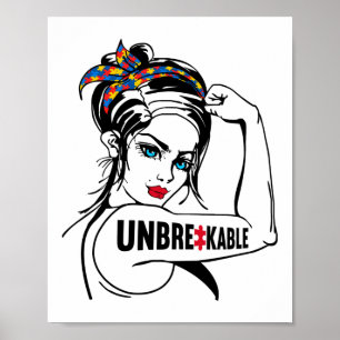 Autismus Mama Mutter Mama Unzerbrechliche Rosie Th Poster
