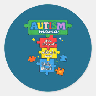 Autismus-Mama-Puzzleteil Autismus-Mutter-Bewusstse Runder Aufkleber