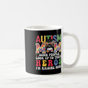 Autismus Mama Raising - Hero Groovy Messy Bun Auti Kaffeetasse