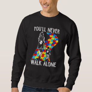 Autismus-Mama Sie werden nie allein laufen Unterst Sweatshirt