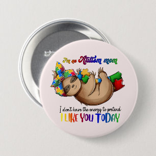 Autismus-Mama - Sloth Button