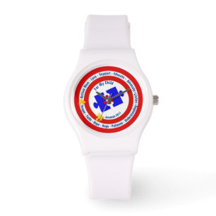 Autismus Mama Sporty White Silicon Watch Armbanduhr