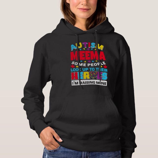 Autismus Meema Menschen schauen nach ihren Helden  Hoodie (Vorderseite)