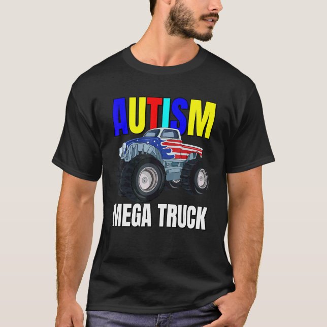 Autismus-Mega-Lkw T-Shirt (Vorderseite)