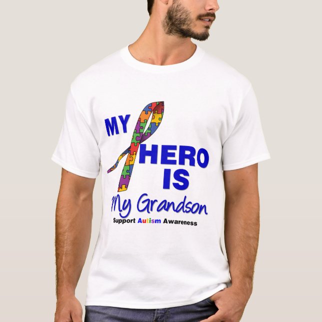 Autismus mein Held ist mein Enkel T-Shirt (Vorderseite)