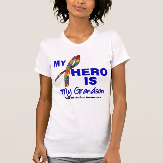 Autismus mein Held ist mein Enkel T-Shirt (Vorderseite)