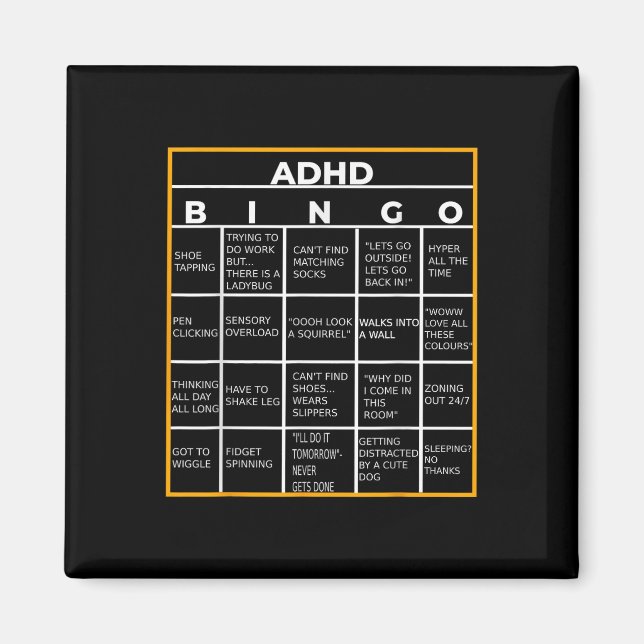 Autismus Mental Health Awareness Day Adhd Bingo Fu Magnet (Vorne)