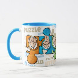 Autismus mit den Fingeralphabeten Tasse