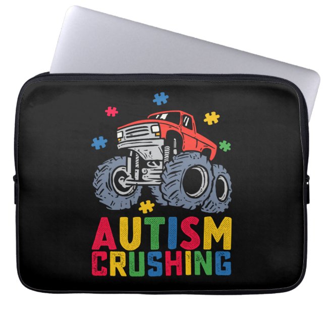 Autismus-Monster Truck Awareness Boy Girl Laptopschutzhülle (Vorderseite)