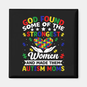 Autismus-Mütter stärkste Frauen Puzzle Herz Bunt Magnet