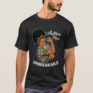Autismus-Mutter Unzerbrechlich  Schwarze Frau Auti T-Shirt