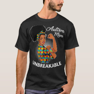 Autismus-Mutter Unzerbrechlich Schwarze Frau Auti T-Shirt