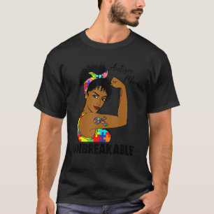 Autismus-Mutter Unzerbrechlich Schwarzes Melanin A T-Shirt