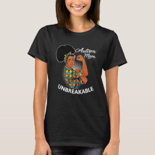 Autismus-Mutter Unzerbrechliche Schwarze Frau Auti T-Shirt