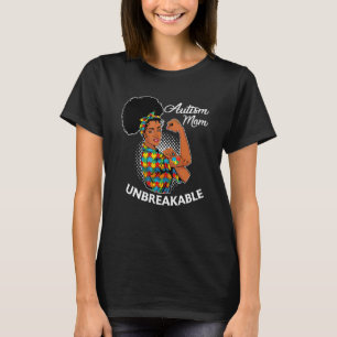 Autismus-Mutter Unzerbrechliche Schwarze Frau Auti T-Shirt