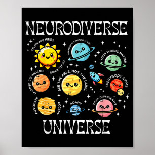 Autismus neurodiverses Universum asd Bewusstsein W Poster