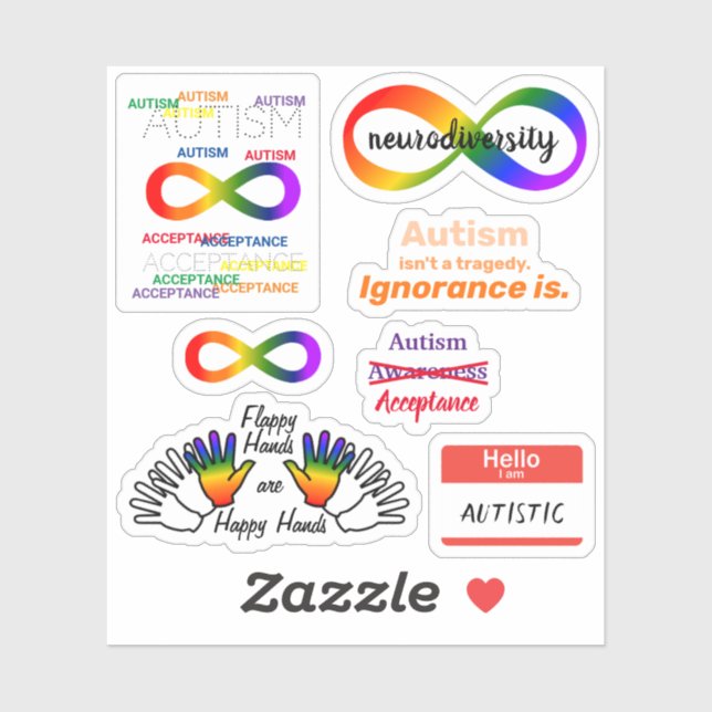 Autismus Neurodiversity-Set Custom-Cut Vinyl Stick Aufkleber (Blatt)