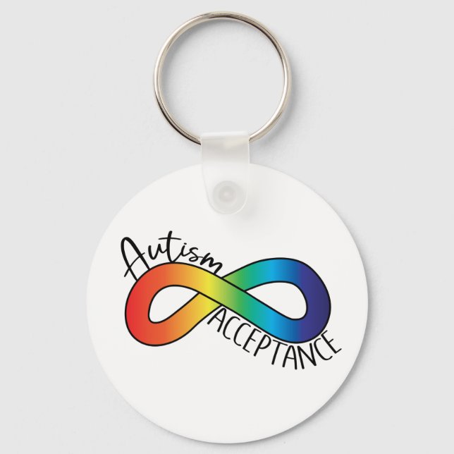 Autismus Neurovielfalt Akzeptanz Regenbogen Schlüsselanhänger (Vorderseite)