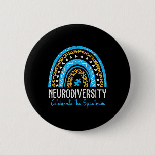 Autismus Neurovielfalt Spektrum Asd Adhd Rainbow L Button
