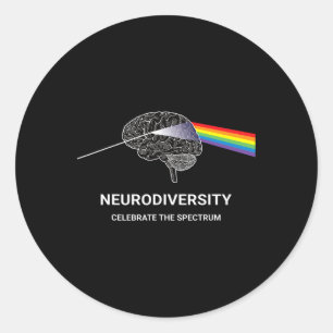 Autismus Neurovielfalt Spektrumanalyse Adhd Rainbo Runder Aufkleber