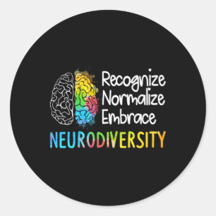 Autismus Neurovielfalt Spektrumanalyse Adhd Rainbo Runder Aufkleber