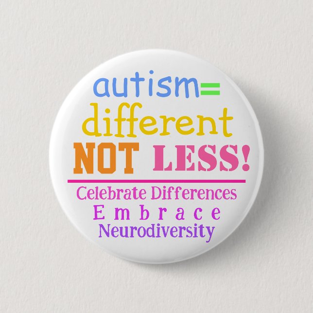Autismus=Nicht weniger Autismus Sensibilisierungsk Button (Vorderseite)