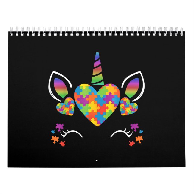 Autismus| Niedliches Unicorn Autismus Bewusstseins Kalender (Titelbild)