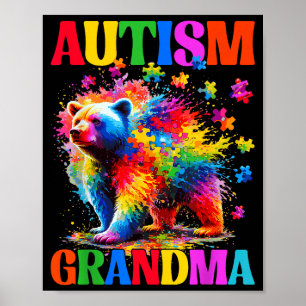 Autismus-Oma Autismus-Bewusstseins-Tag Bär-Puzzle Poster