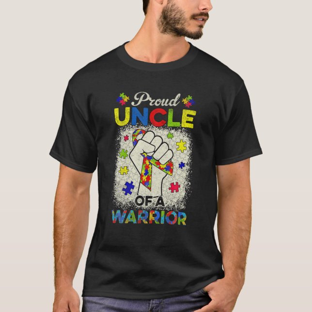 Autismus Onkel Autismus Bewusstseinswarter unterst T-Shirt (Vorderseite)