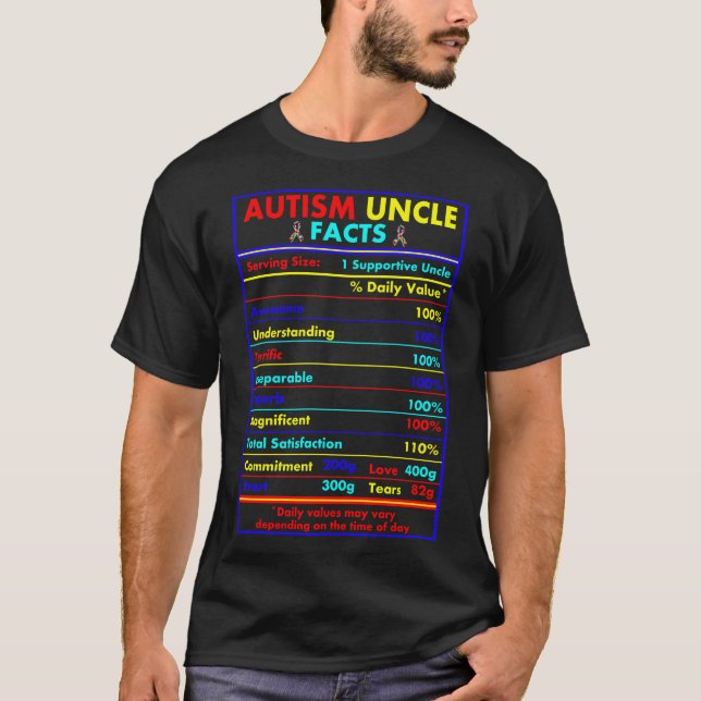 Autismus Onkel Fakten Dienstleistungen Liebe Bewus T-Shirt (Vorderseite)