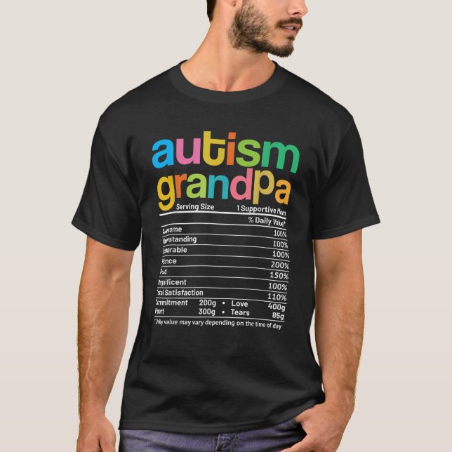 Autismus Opa Fakten Autismus Aufklärung Geschenke  T-Shirt (Vorderseite)