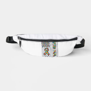 Autismus-Papa-Flagge-Band-Puzzleteil-Shirt-Design_ Bauchtasche